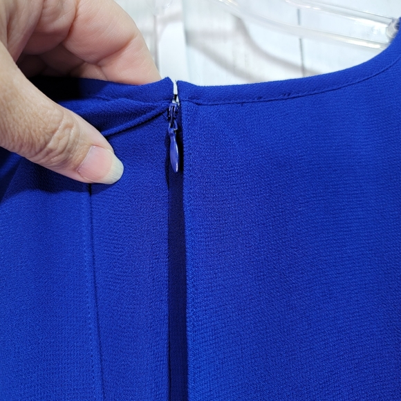 Vintage VIRGO Women's Royal Blue Layered Dress Beaded Sequins Plus Size 26 Petit - Picture 5 of 7